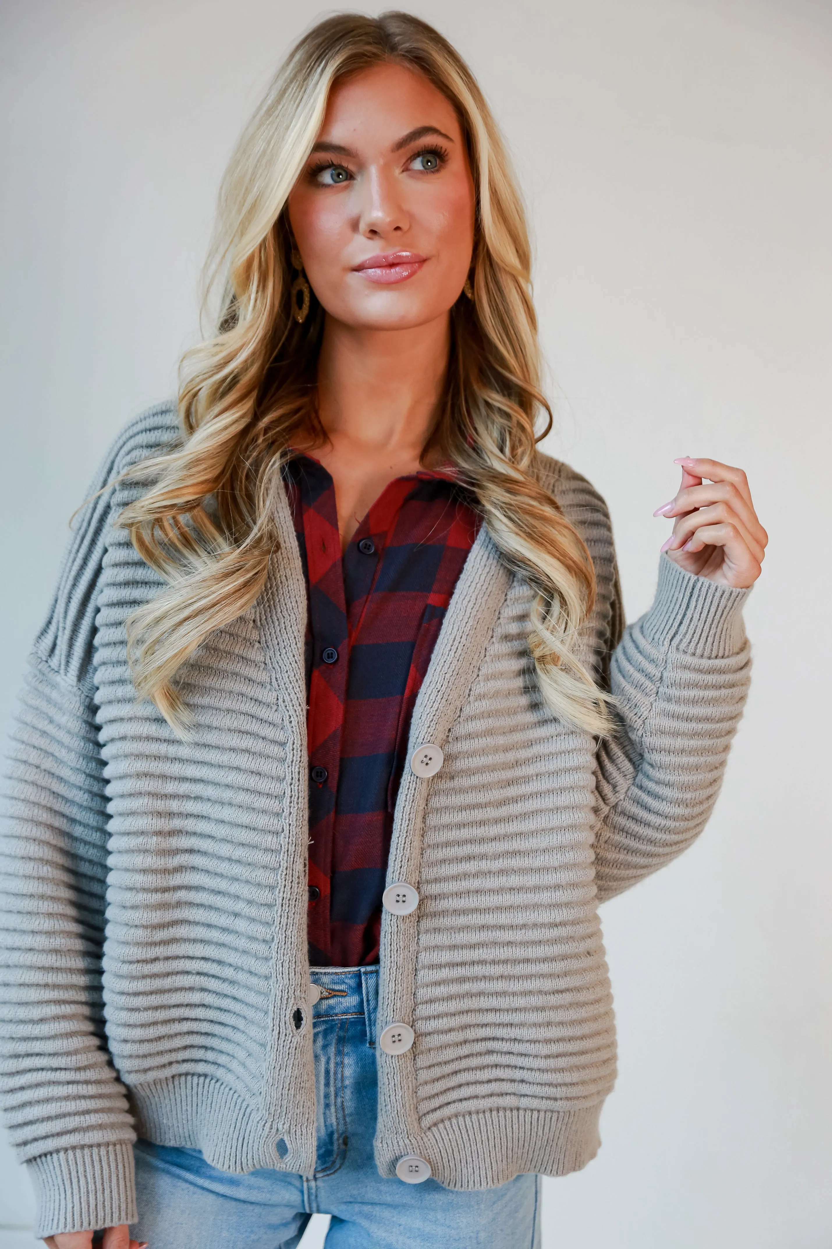 FINAL SALE - Positively Plush Grey Sweater Cardigan