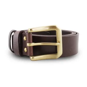 Full Grain Genuine Leather Belt - Milano Dark Brown Solid Brass PAM Buckle