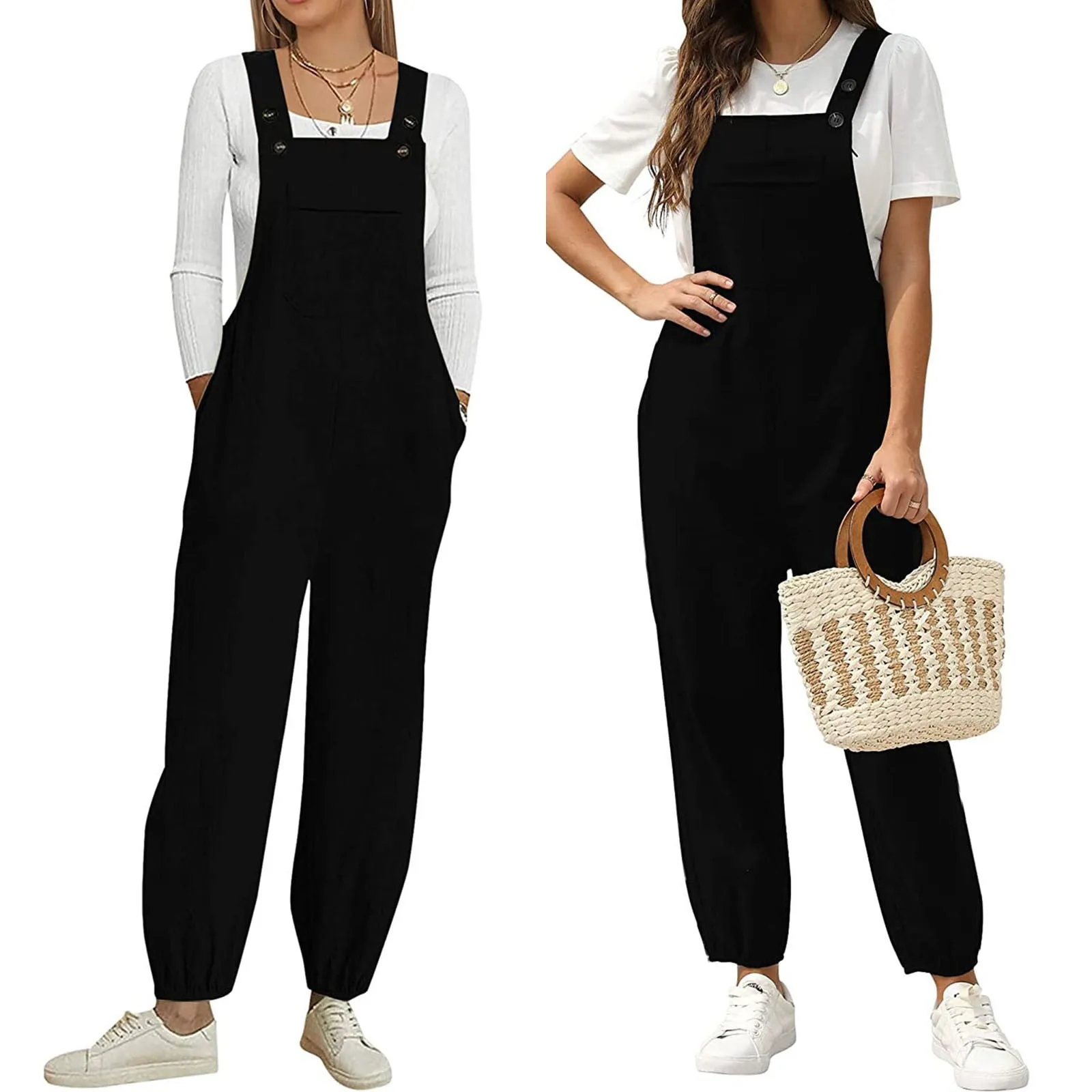 Funki Buys | Pants | Women's Wide Leg Casual Overall Rompers