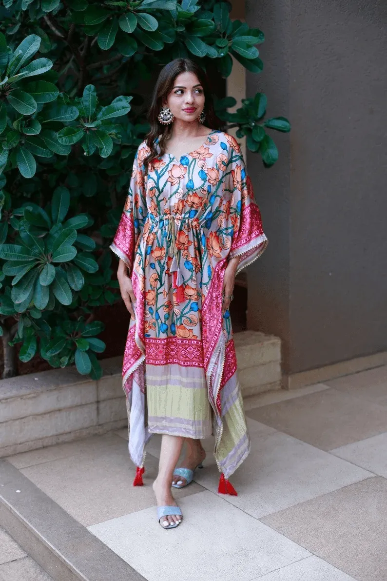 Gaji Silk Kaftan Dress for Women