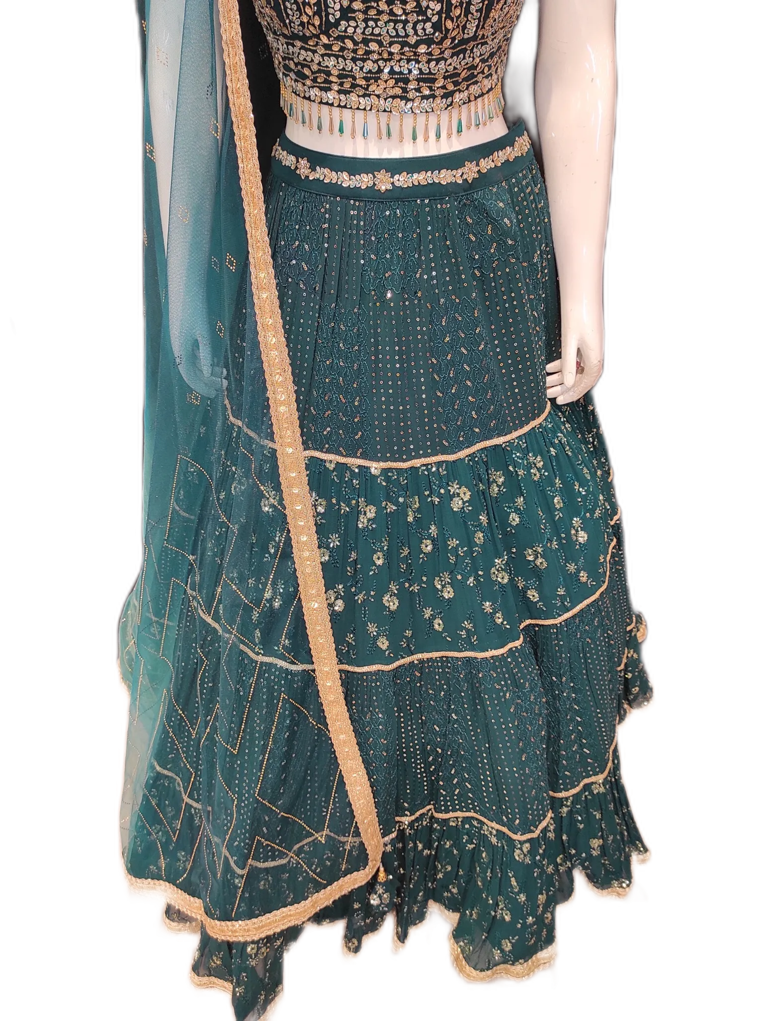 Georgette Lehenga Choli With Hand Embroidery