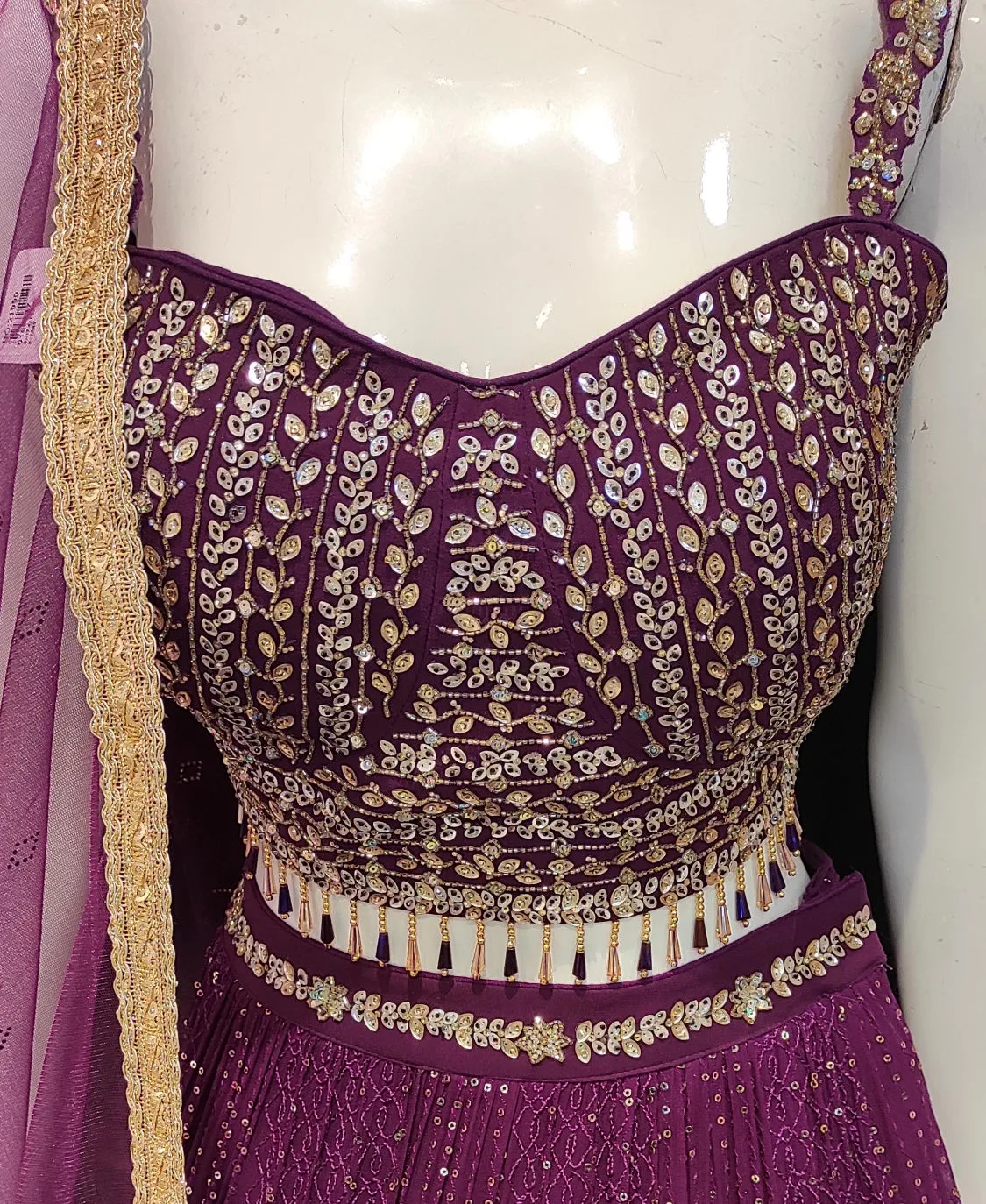 Georgette Lehenga Choli With Hand Embroidery