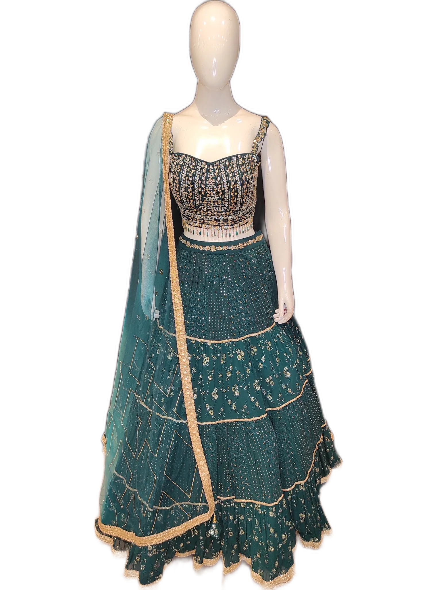 Georgette Lehenga Choli With Hand Embroidery