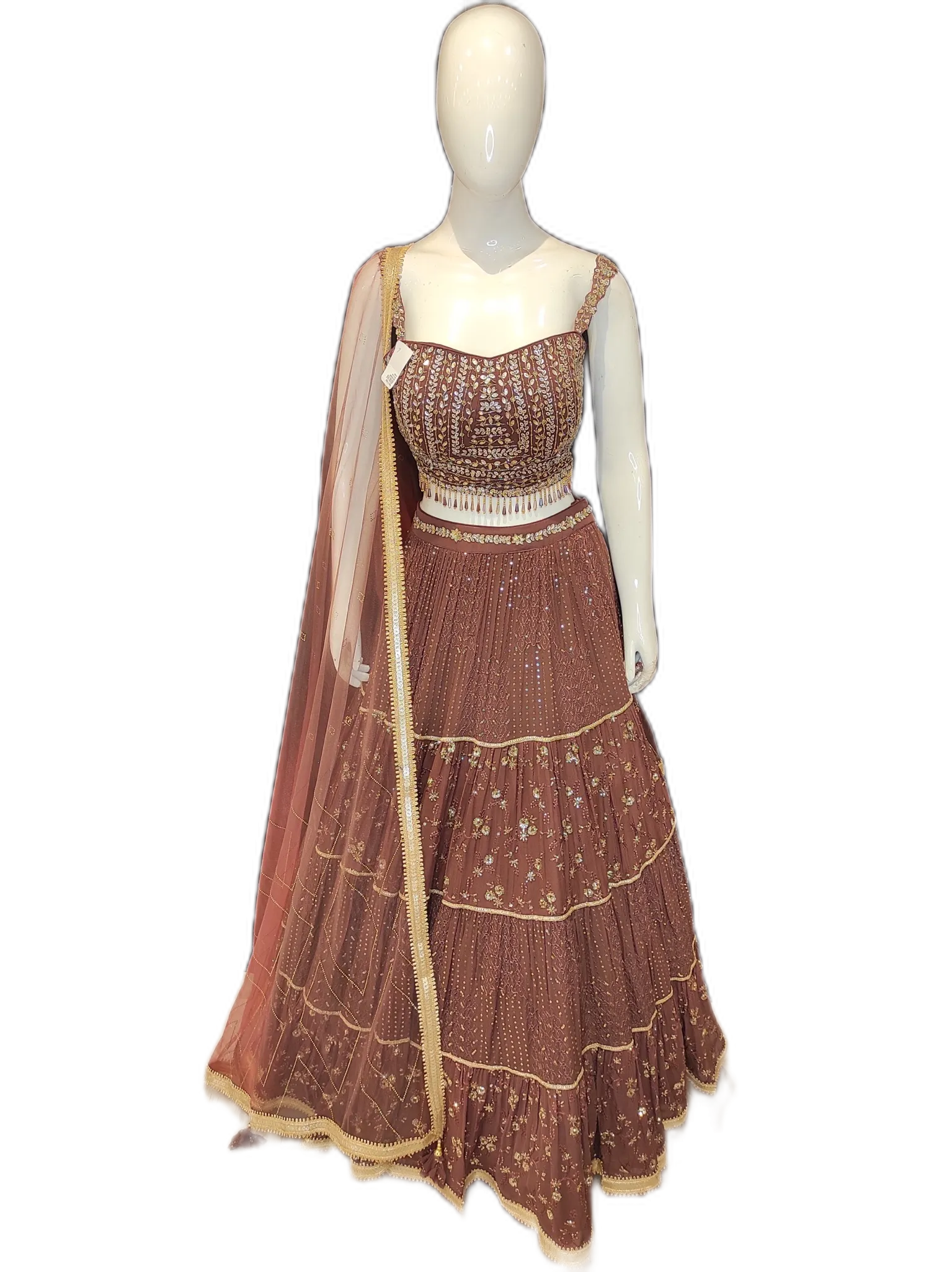 Georgette Lehenga Choli With Hand Embroidery