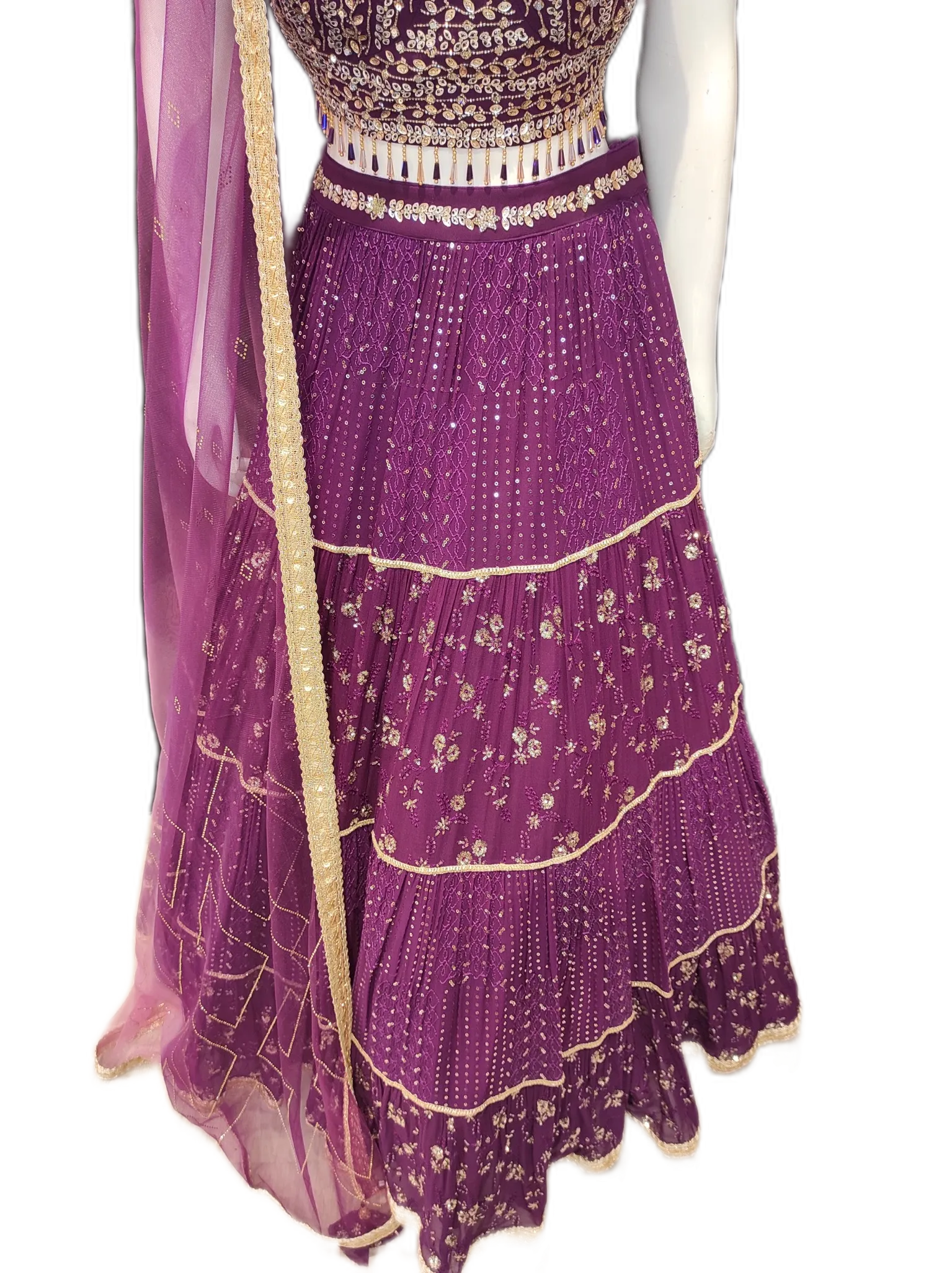 Georgette Lehenga Choli With Hand Embroidery