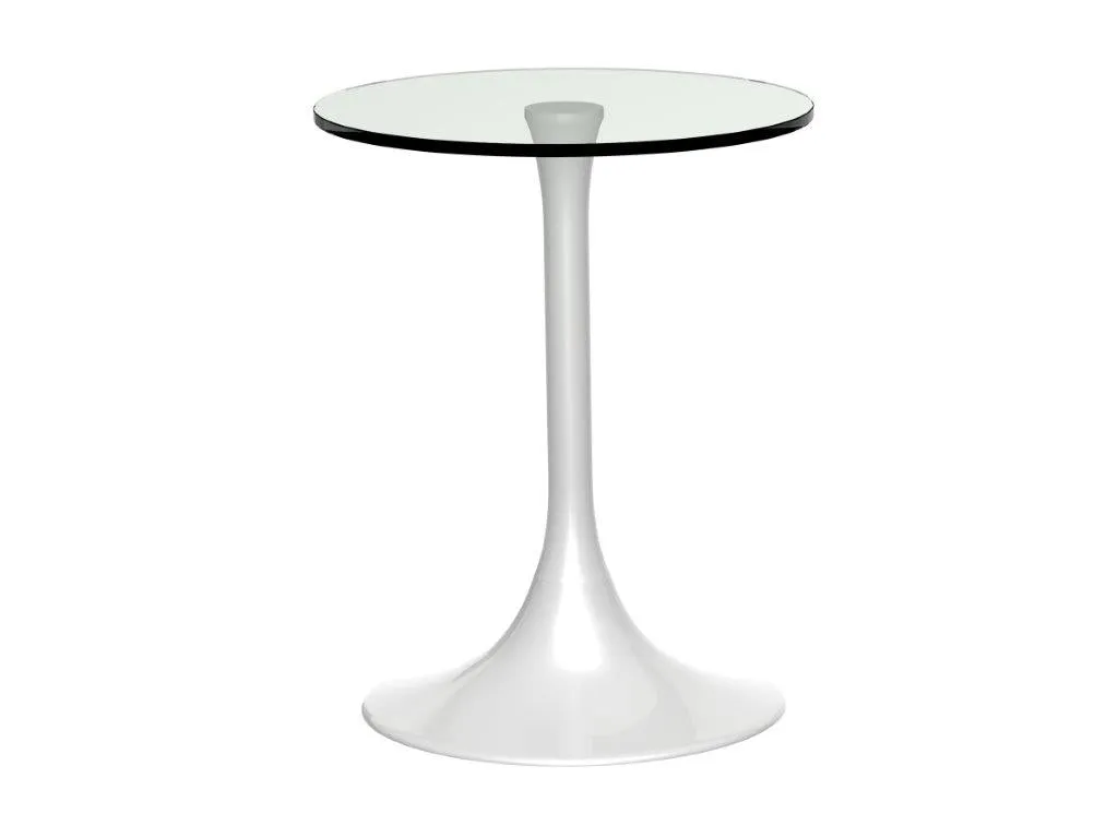 Gillmore Space Swan Circular Side Table Clear Glass Top