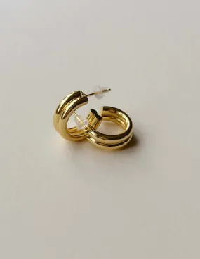 Gold Two Line Hoops