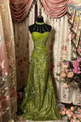 Green Mermaid Long Prom Dress,Long Evening Gowns           fg7147