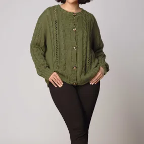 Green Mid Length Cardigan PW2900