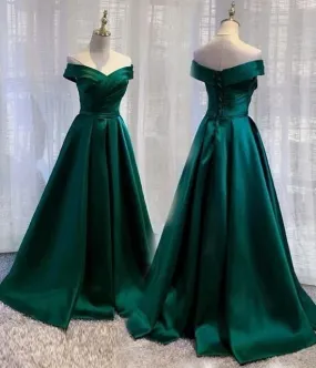 Green Prom Dress Long evening Dress    fg4592