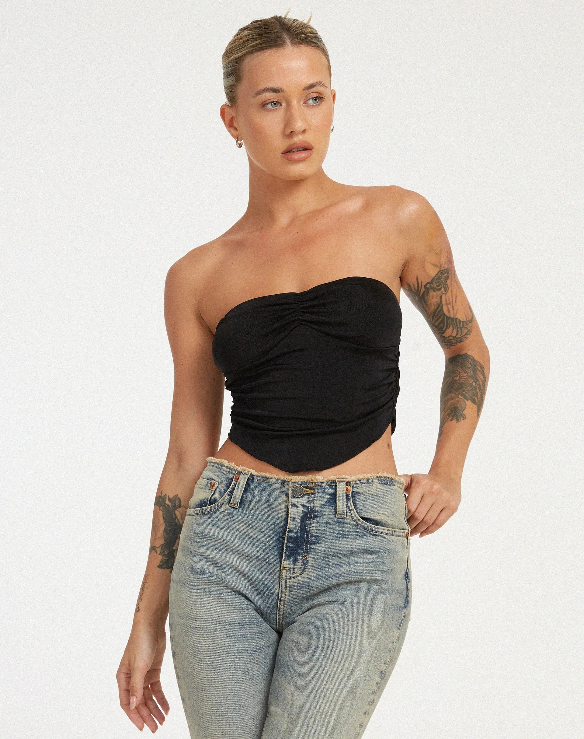 Hankru Bandeau Top in Black