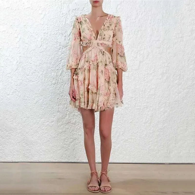 Hollow Out Summer Chiffon Dress