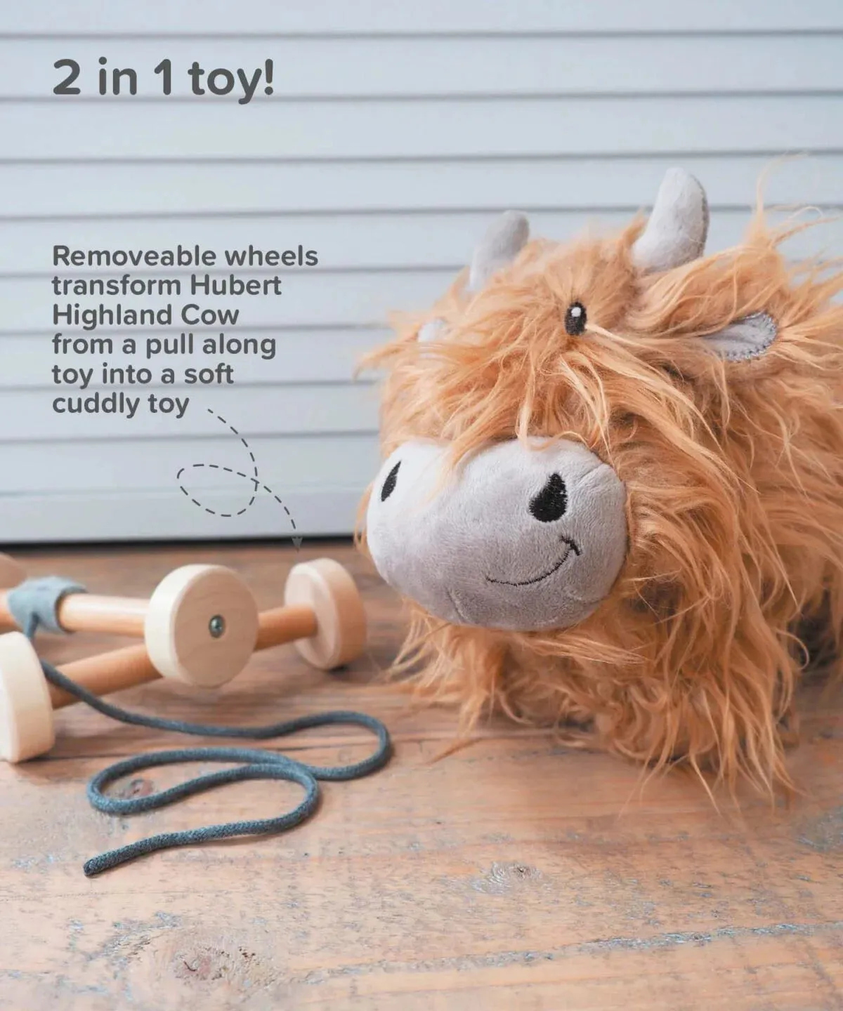 Hubert Highland Cow Pull Along Toy