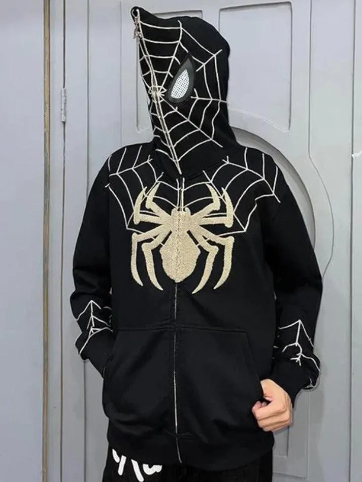 Ilooove - Men's Spider Man Styling Print Oversized Hoodie