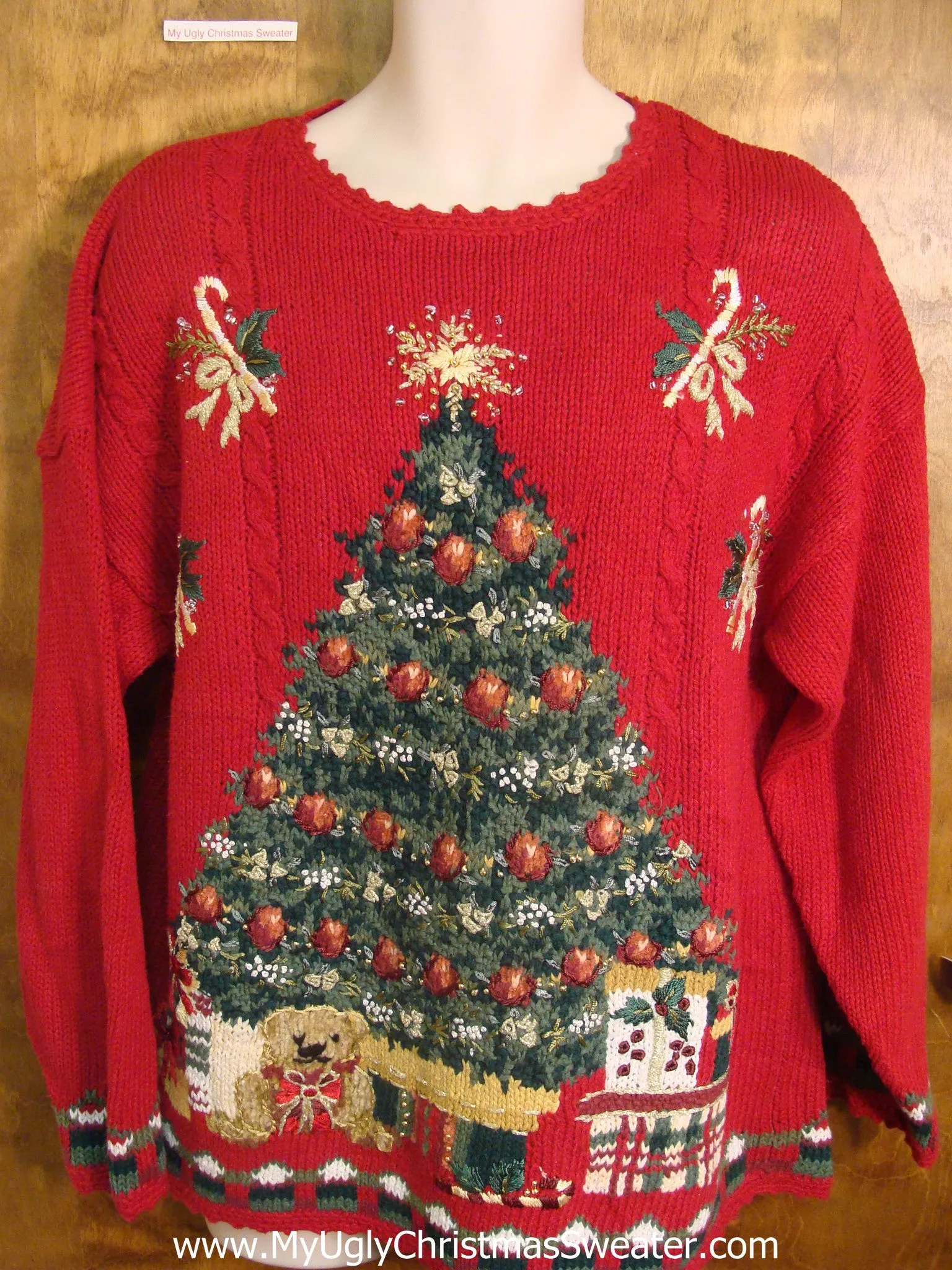 Intricately Decorated Christmas Tree Tacky Xmas Sweater