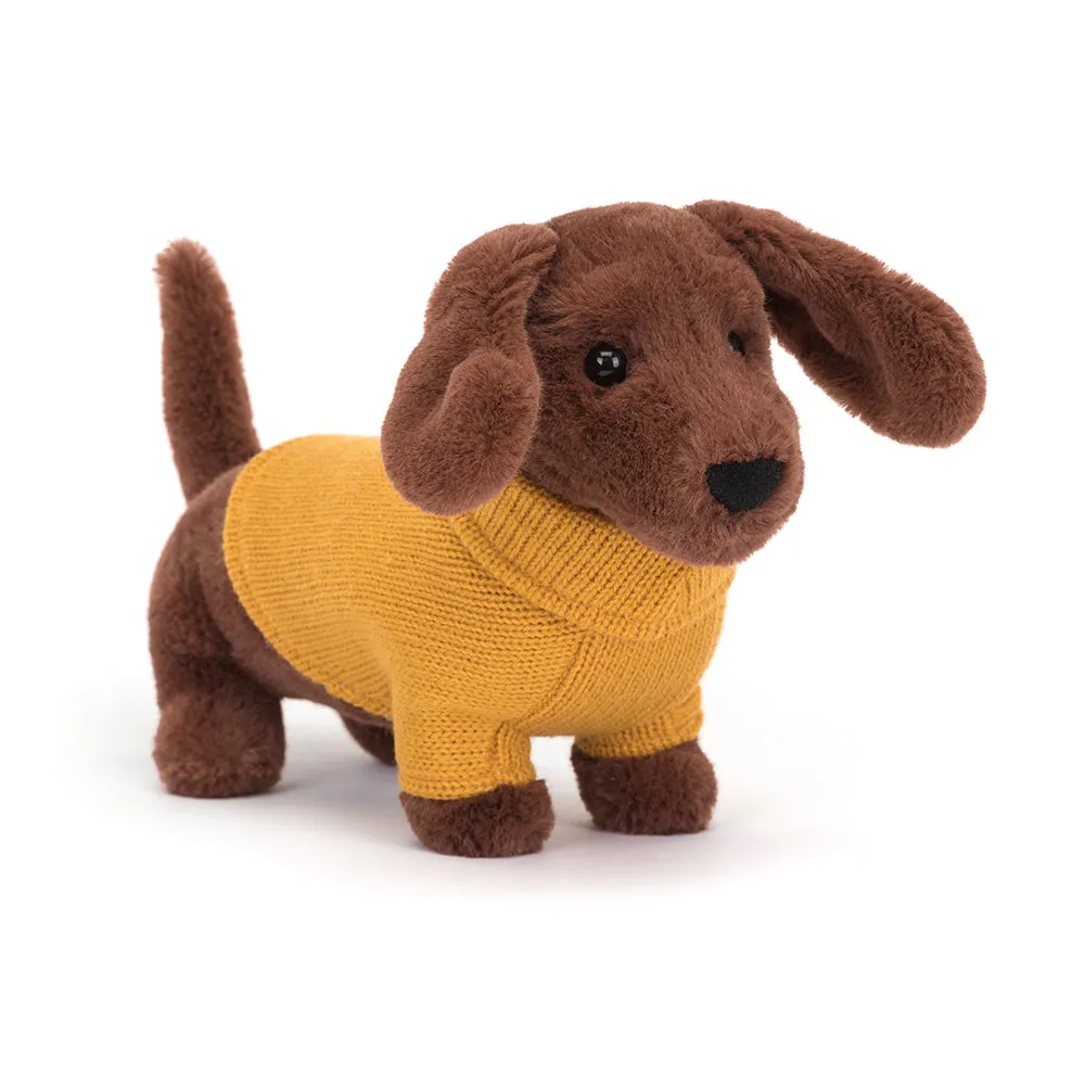 Jellycat Sweater Sausage Dog Yellow