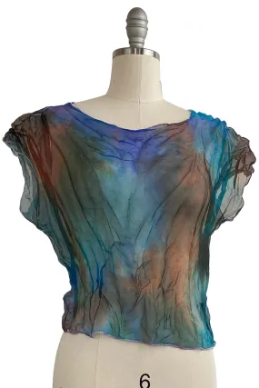 Jen Crop Top Silk Organza - Painted Dye - Small