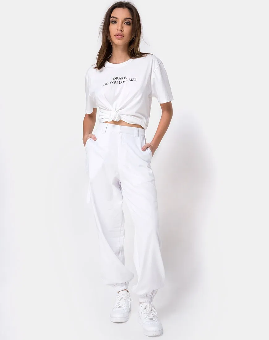 Jubie Cargo Trouser in White Drill