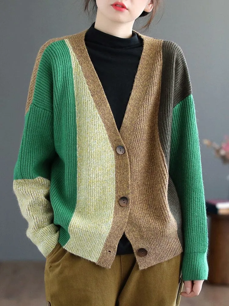 Knitted Harajuku V-Neck Cardigan