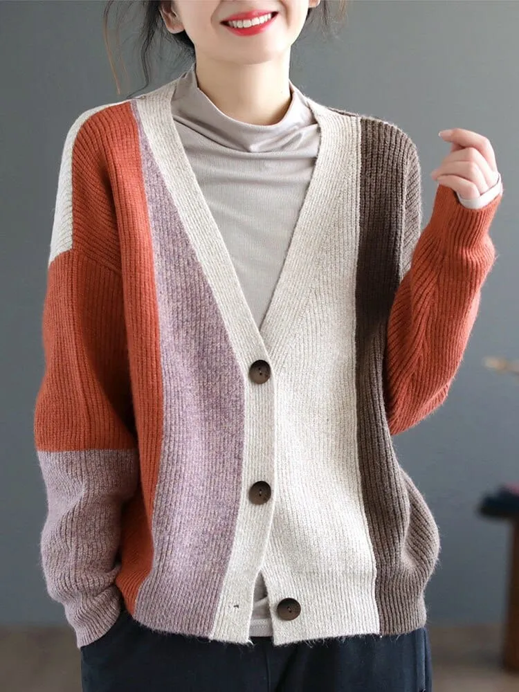 Knitted Harajuku V-Neck Cardigan