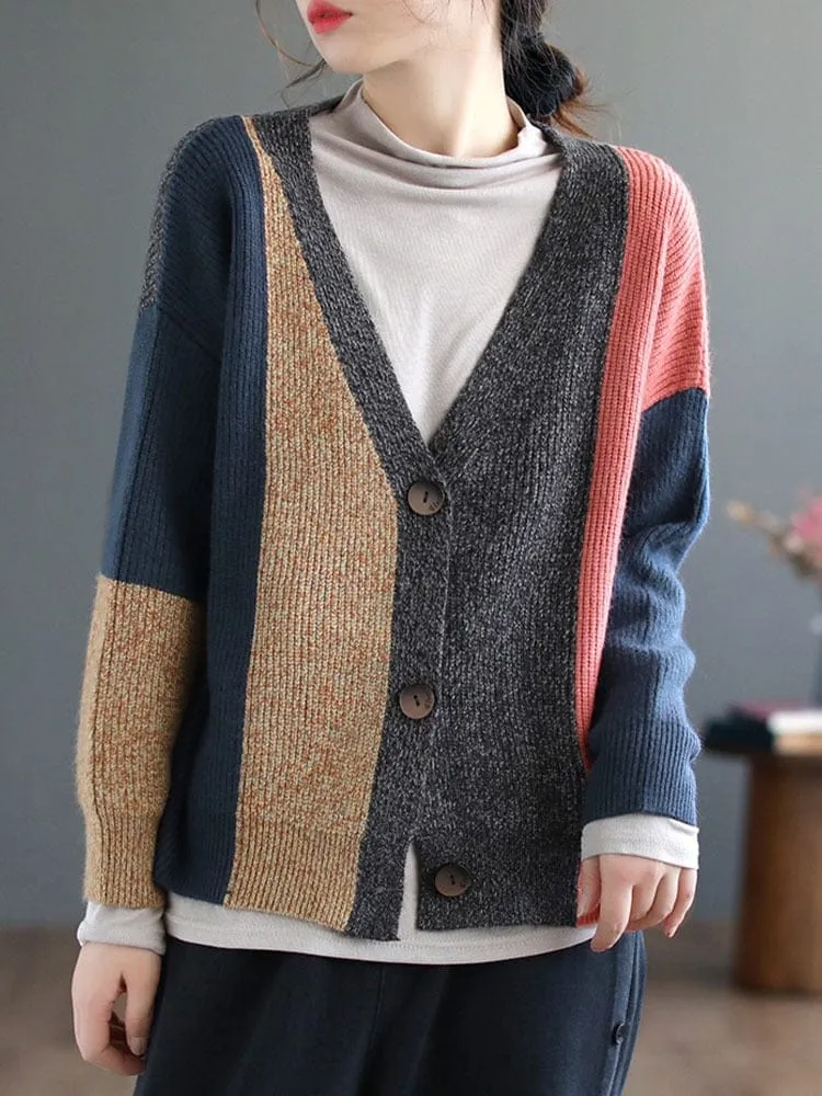 Knitted Harajuku V-Neck Cardigan