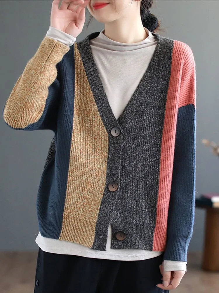 Knitted Harajuku V-Neck Cardigan