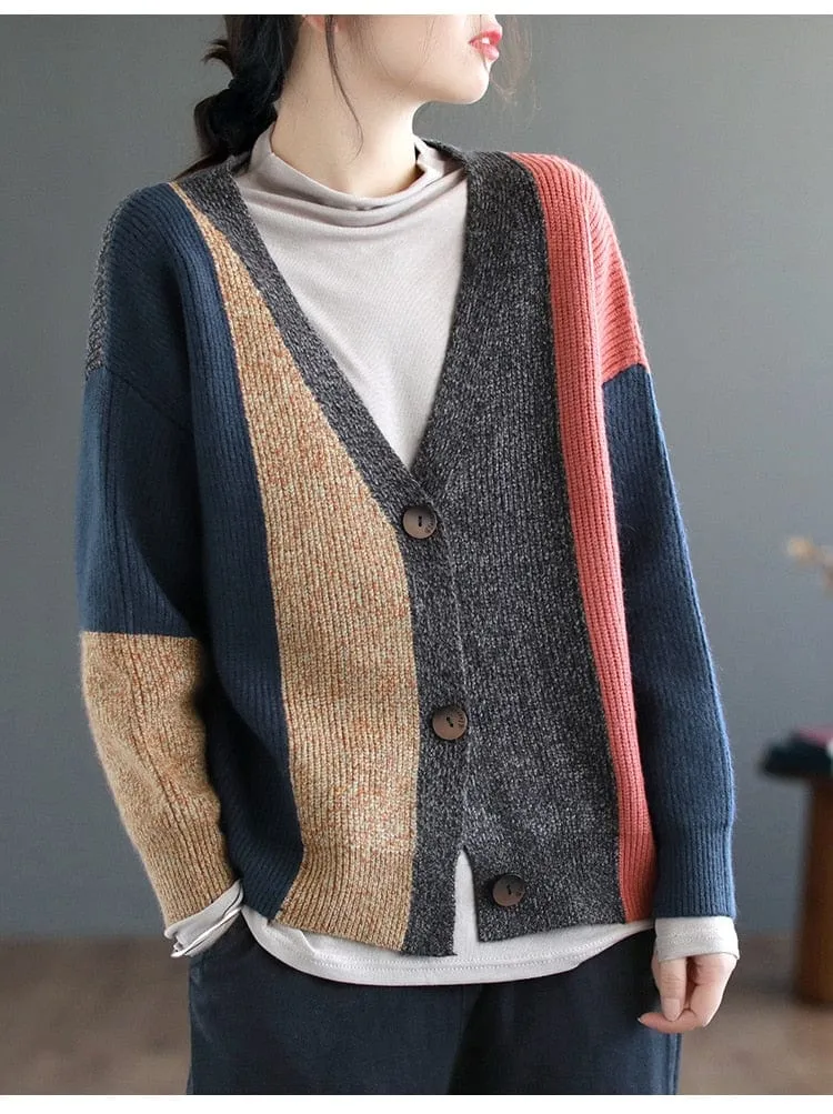 Knitted Harajuku V-Neck Cardigan