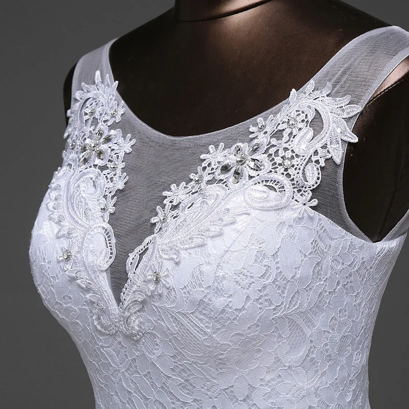 Lace floral mermaid Wedding Dress at Bling Brides Bouquet Online Bridal Store