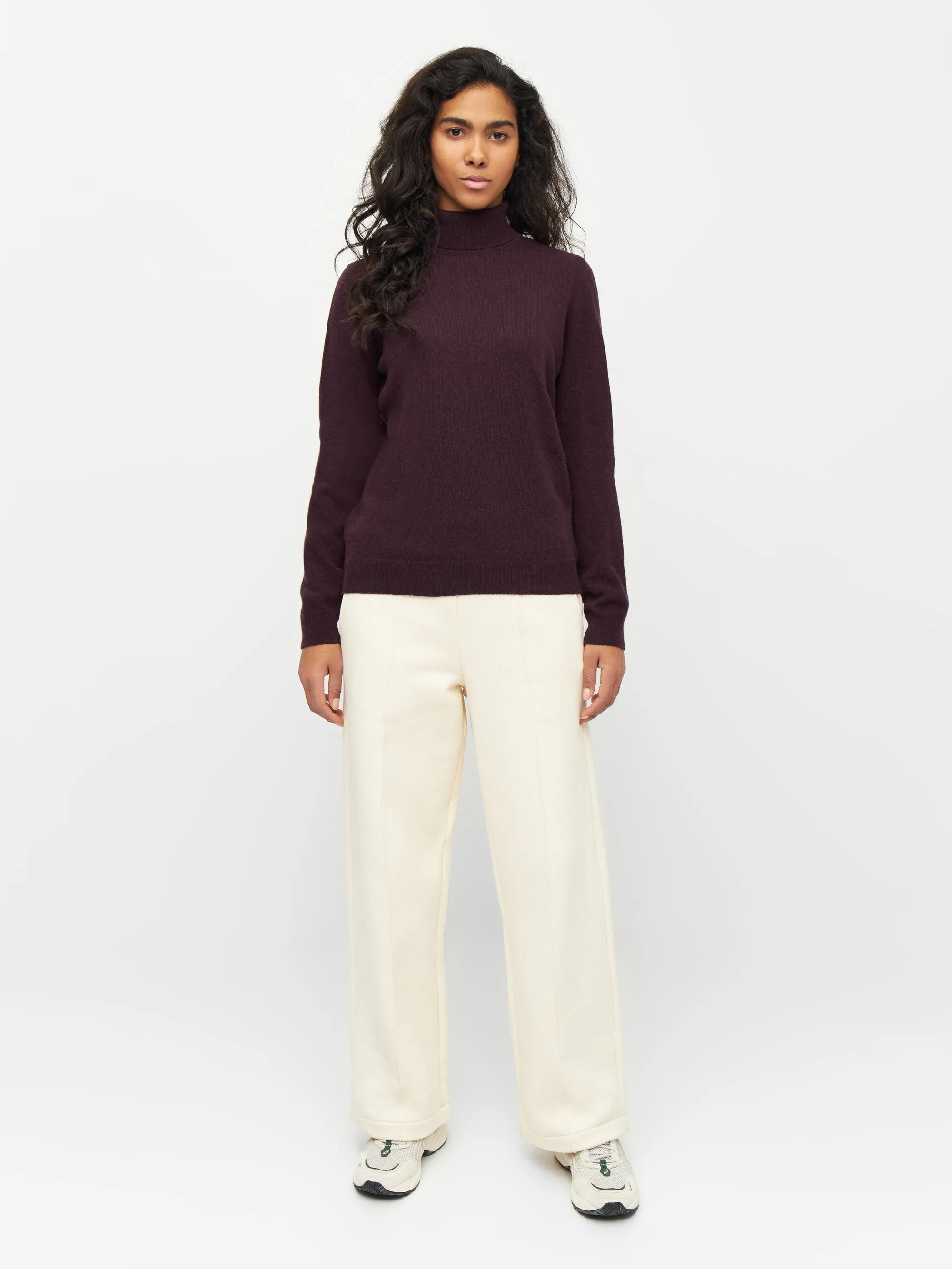 Lambswool roll neck - Chocolate Plum