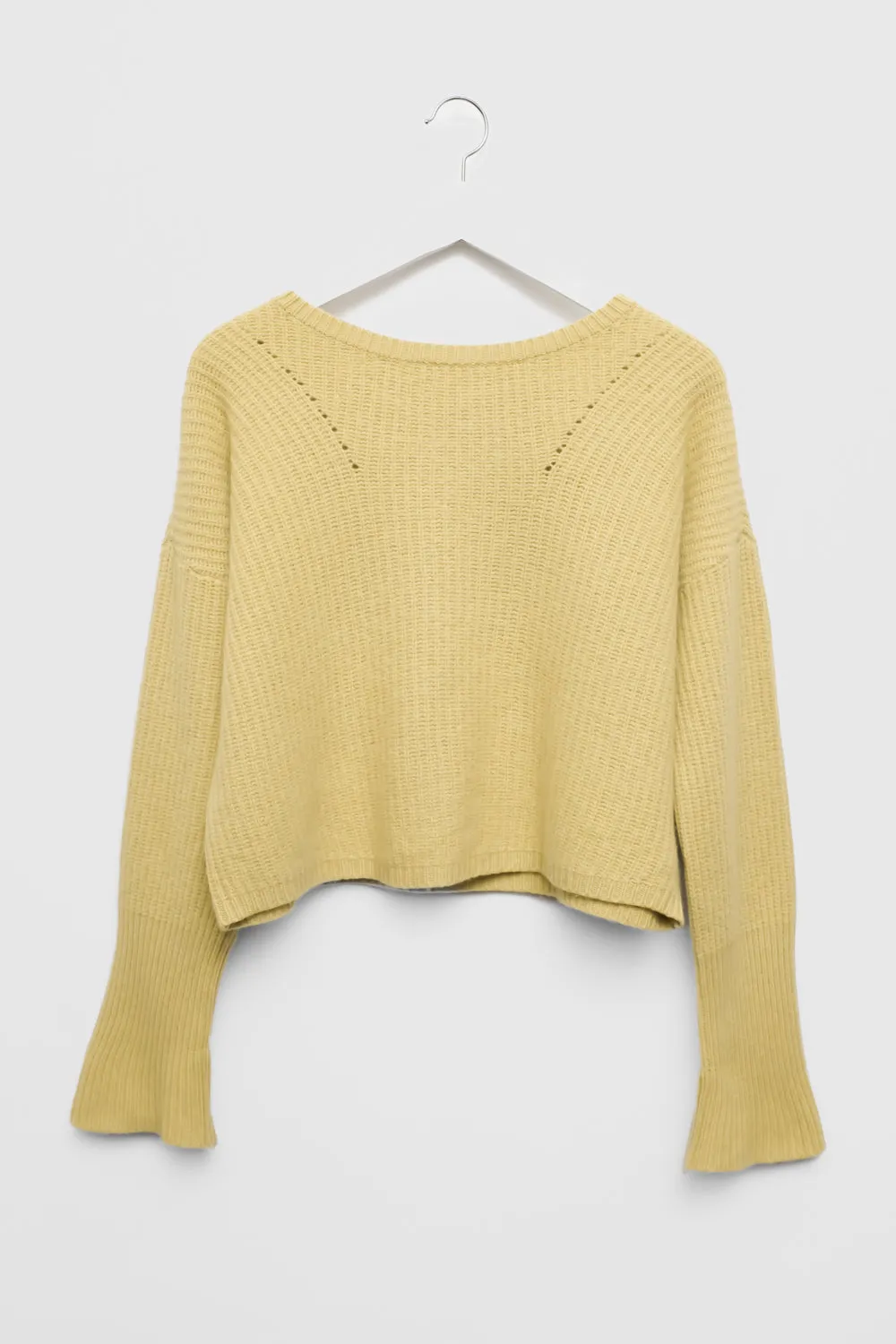 LAUREL YELLOW WOOL CASHMERE CROP SWEATER