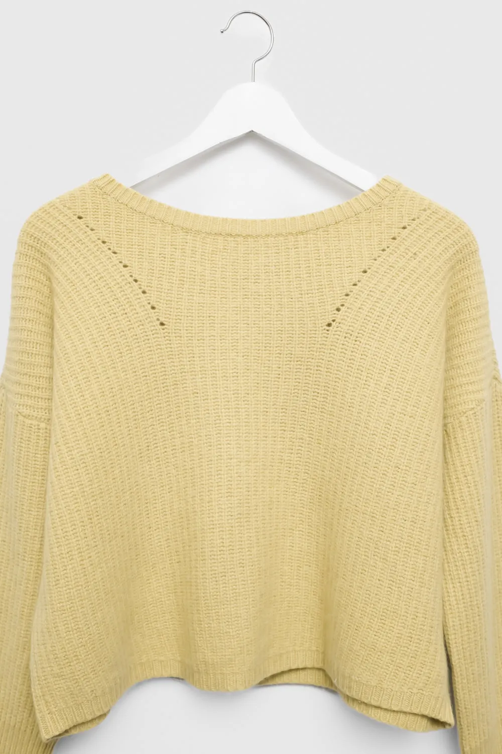 LAUREL YELLOW WOOL CASHMERE CROP SWEATER