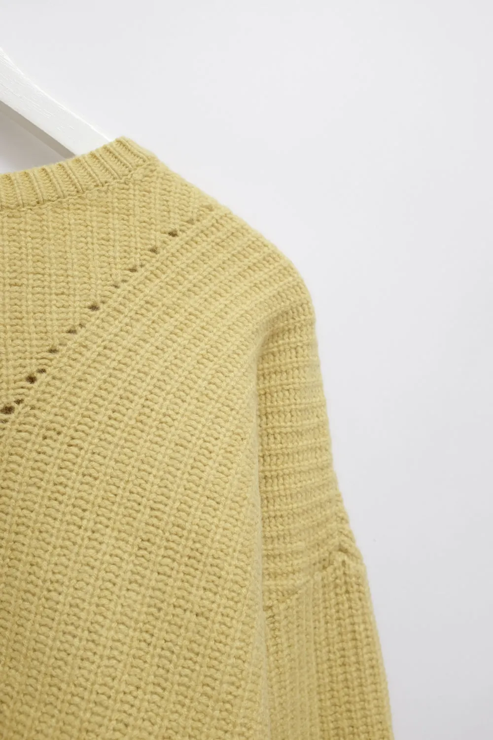 LAUREL YELLOW WOOL CASHMERE CROP SWEATER