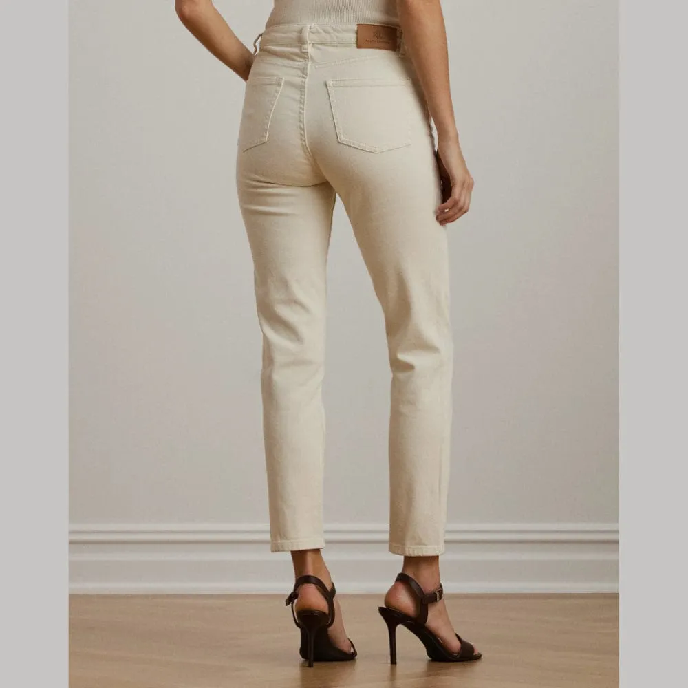 Lauren Ralph Lauren High-Rise Skinny Ankle Jean In Cream Wash