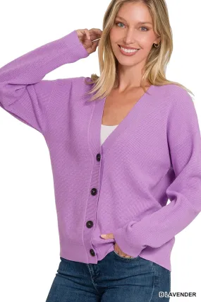 Lavender Viscose Sweater Cardigan