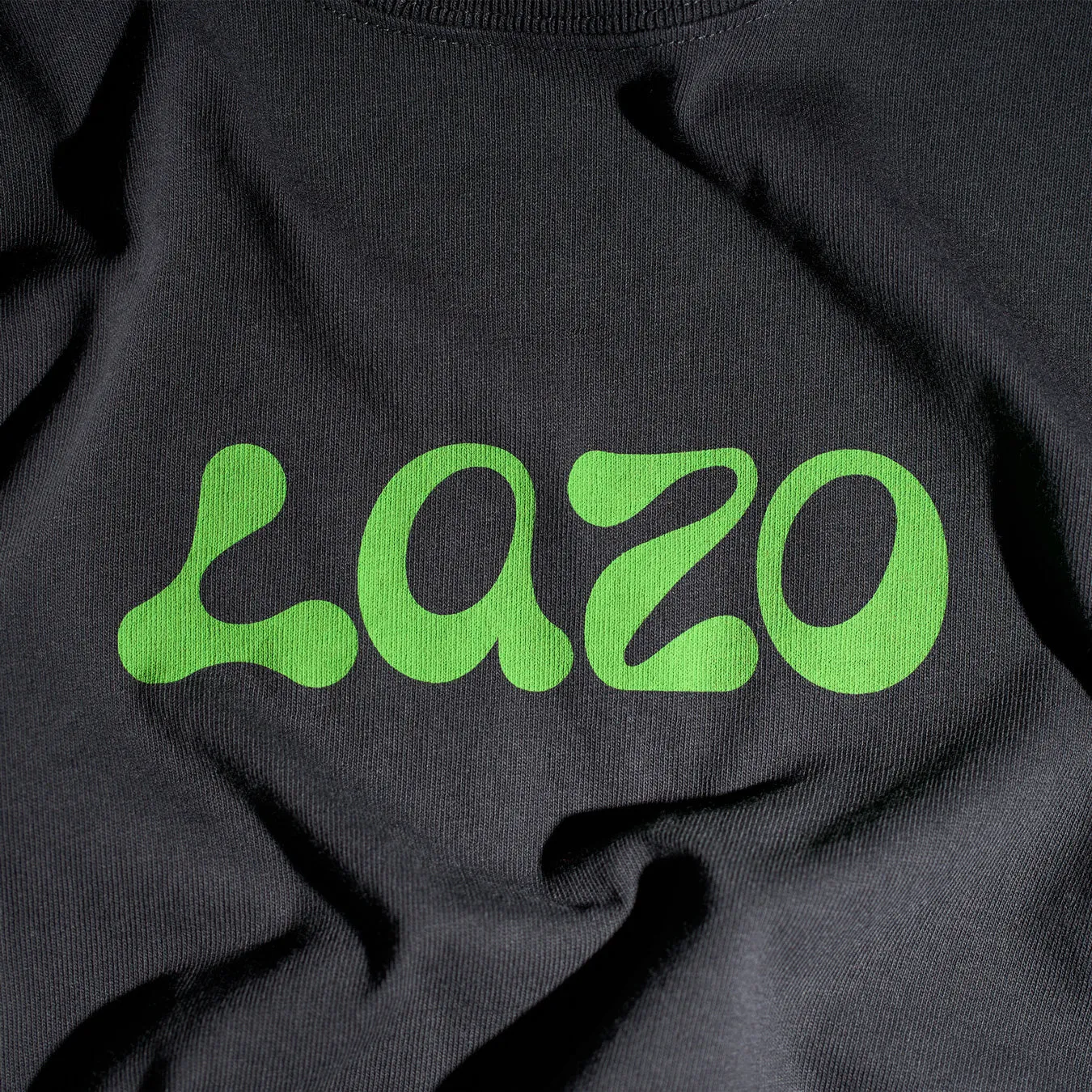 Lazo Crop Tee with Classic Logo - Faded Black