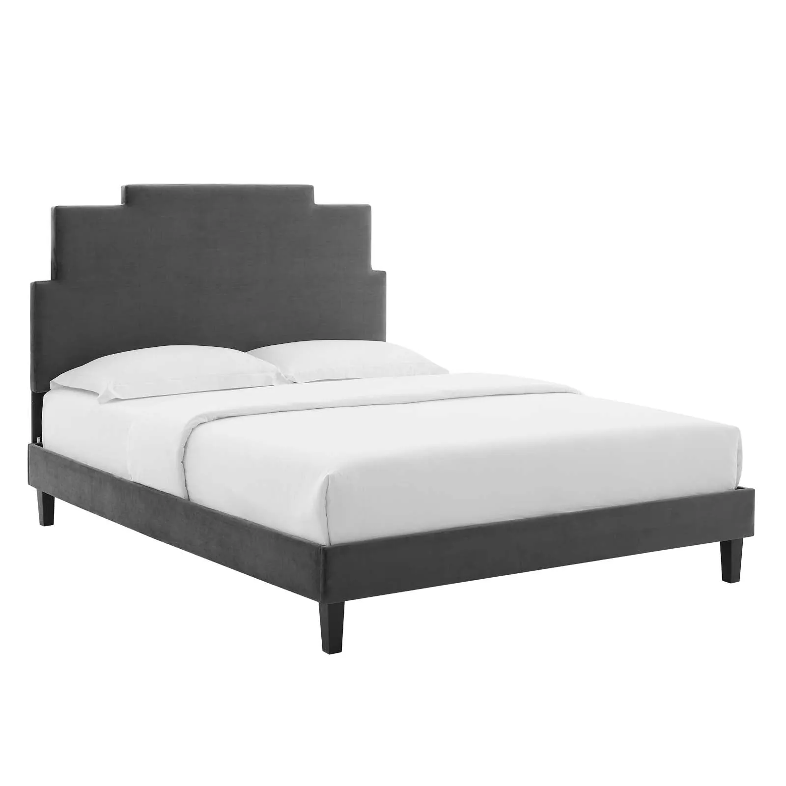 Lindsey Performance  Velvet Platform Bed