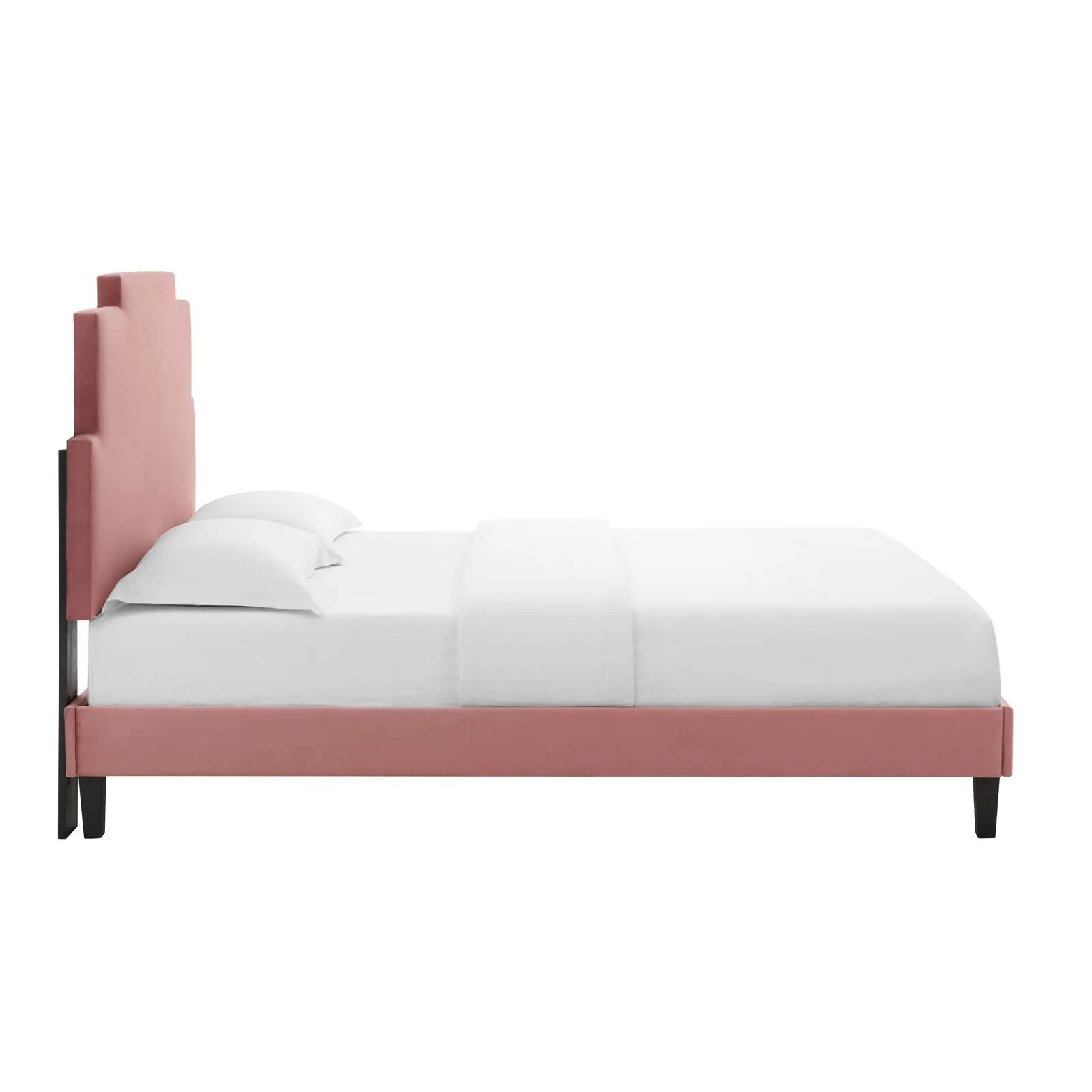 Lindsey Performance  Velvet Platform Bed