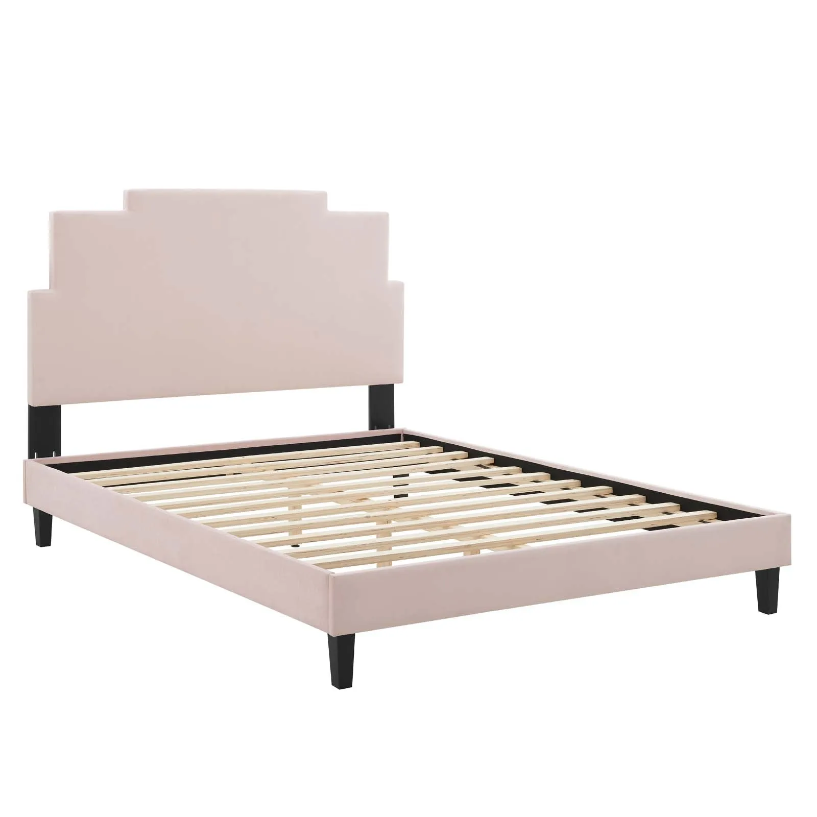 Lindsey Performance  Velvet Platform Bed