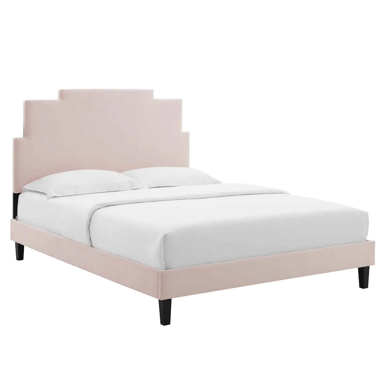 Lindsey Performance  Velvet Platform Bed