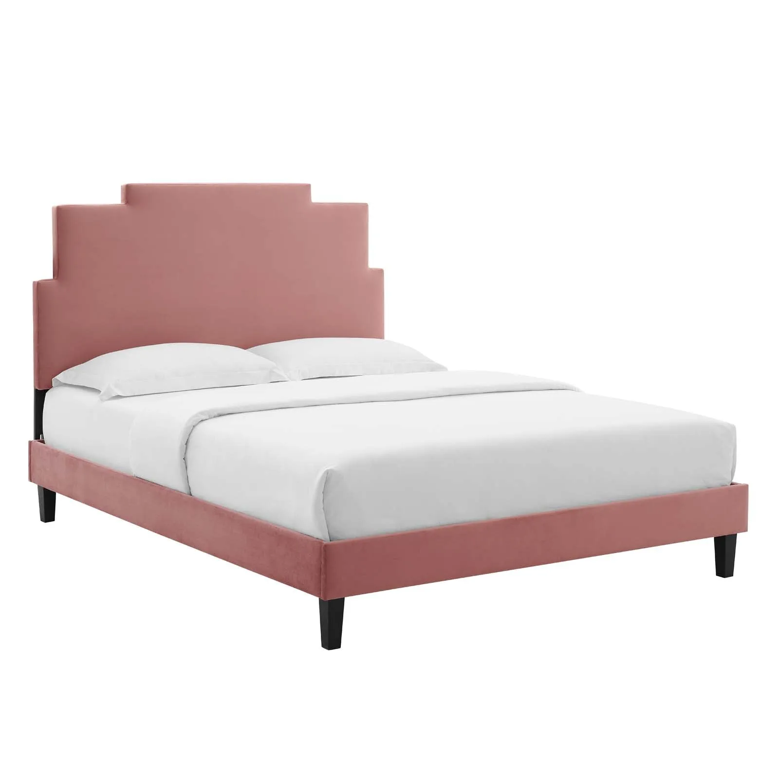 Lindsey Performance  Velvet Platform Bed