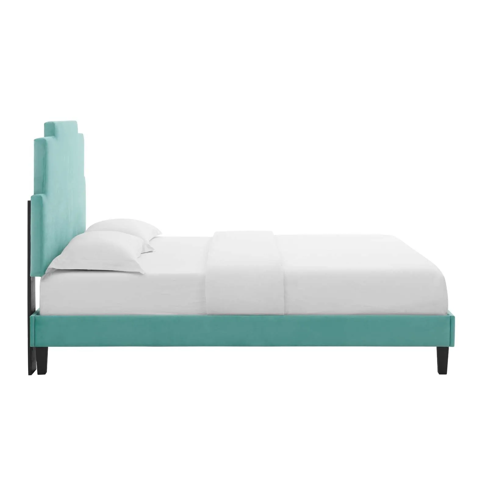 Lindsey Performance  Velvet Platform Bed