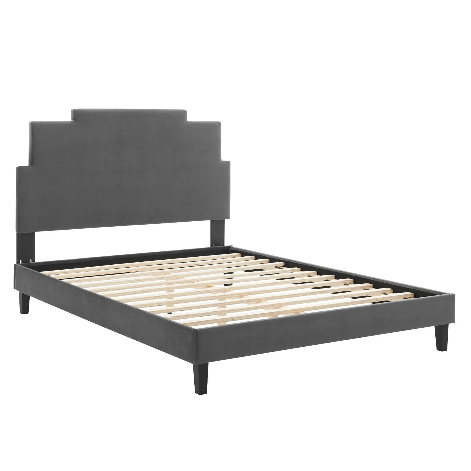 Lindsey Performance  Velvet Platform Bed