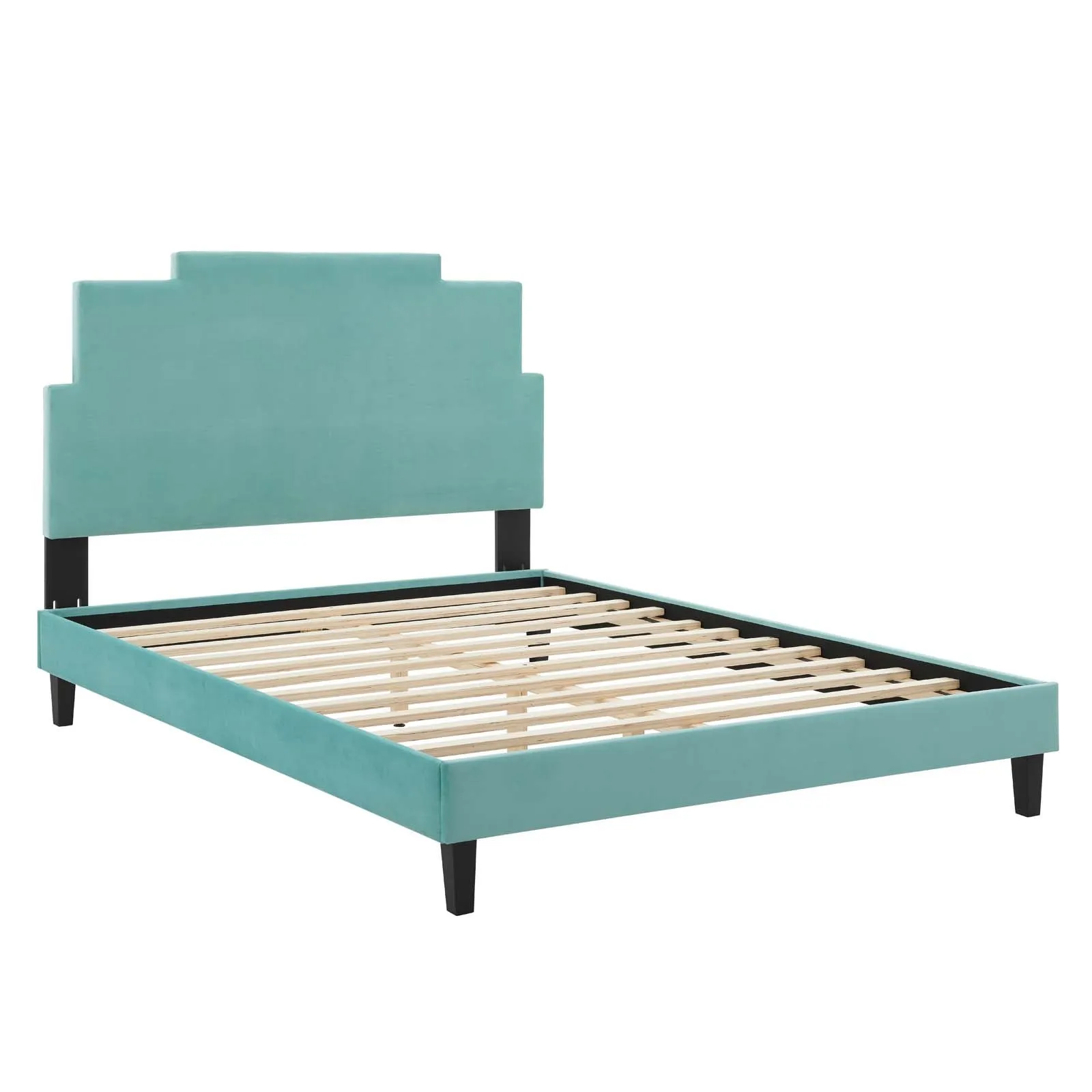 Lindsey Performance  Velvet Platform Bed