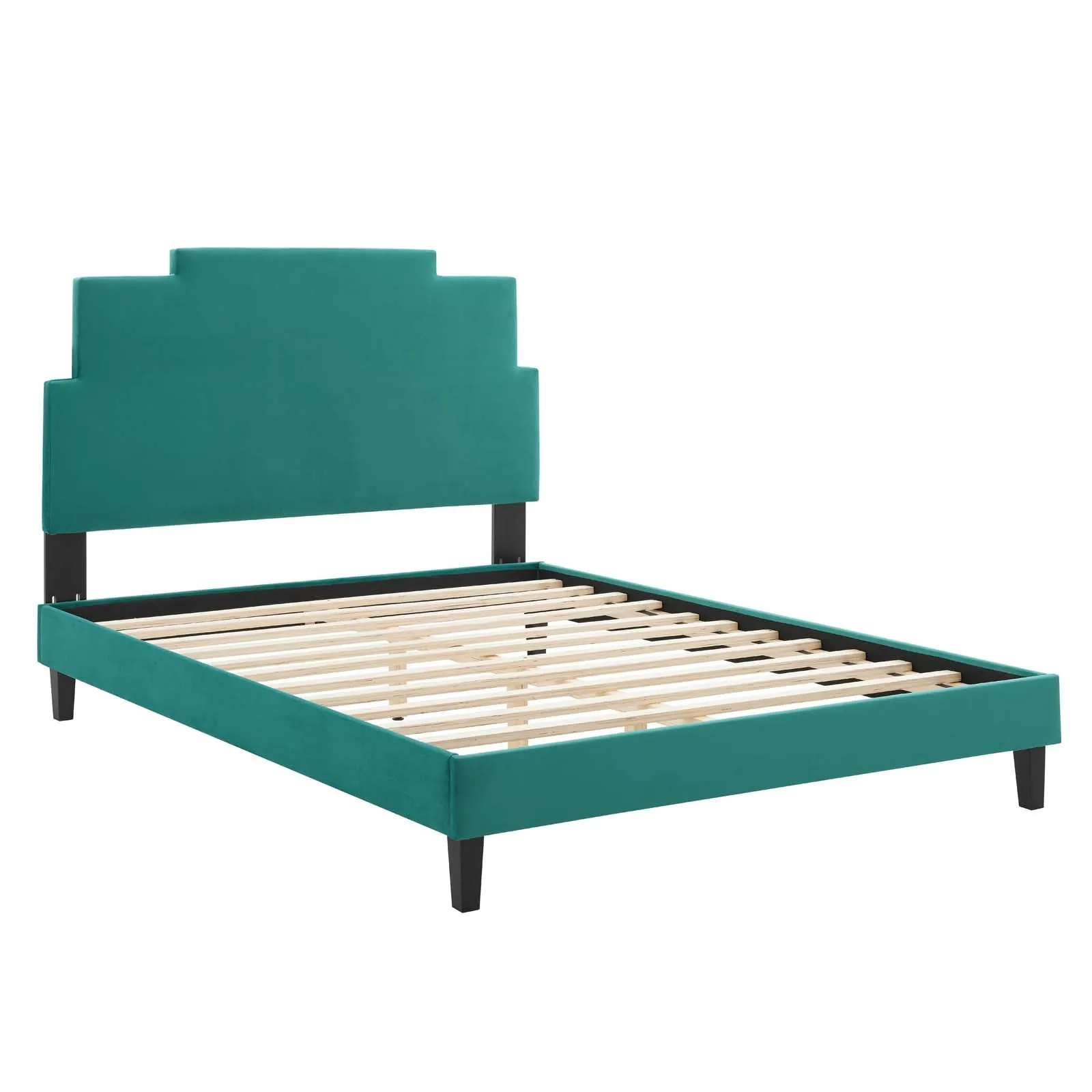 Lindsey Performance  Velvet Platform Bed