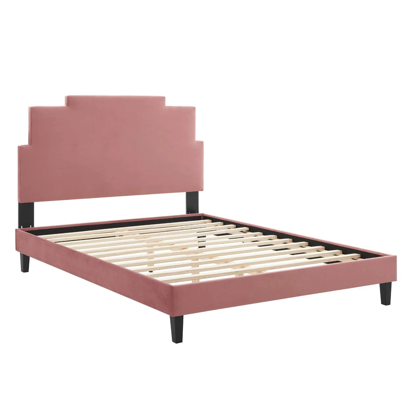 Lindsey Performance  Velvet Platform Bed