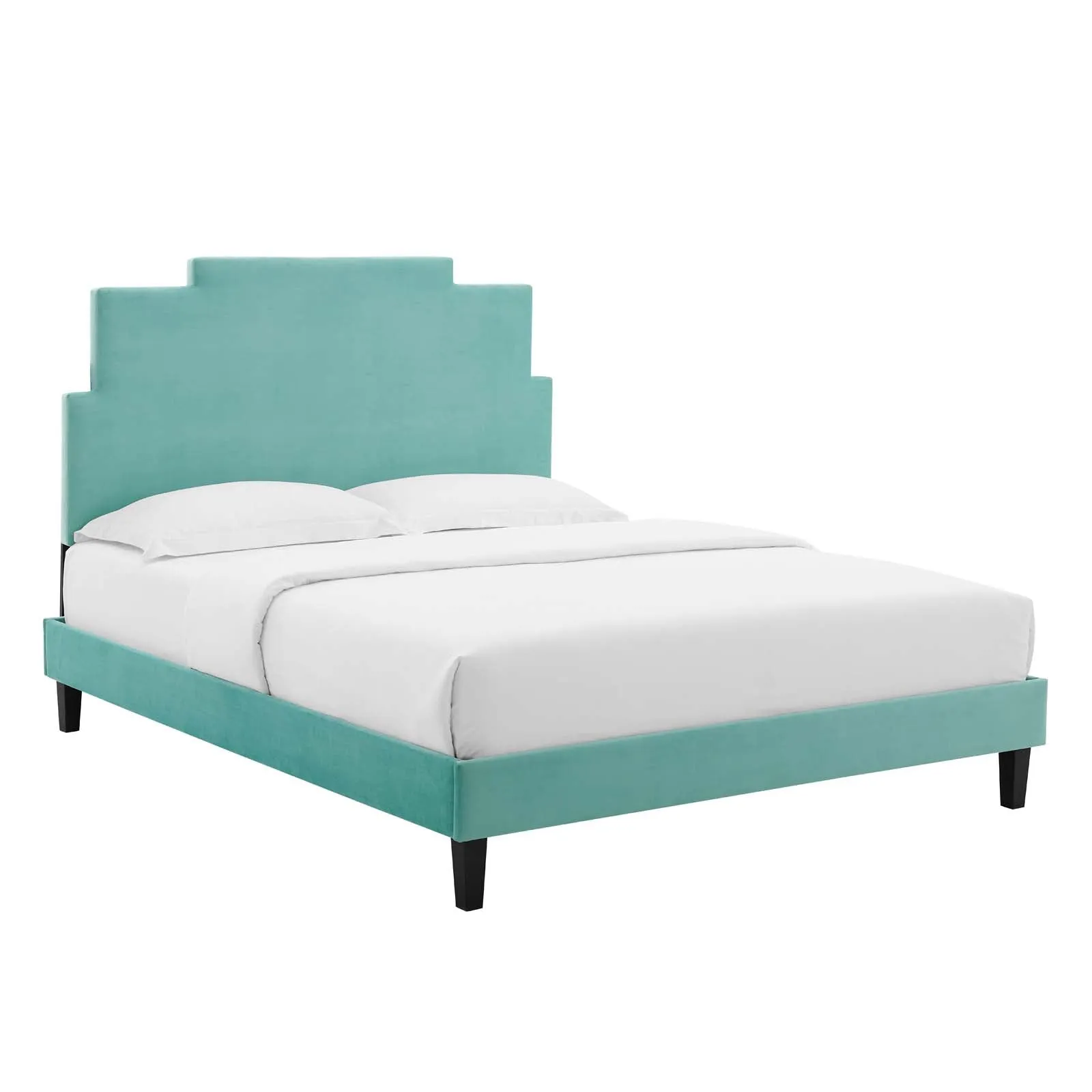 Lindsey Performance  Velvet Platform Bed