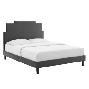 Lindsey Performance  Velvet Platform Bed