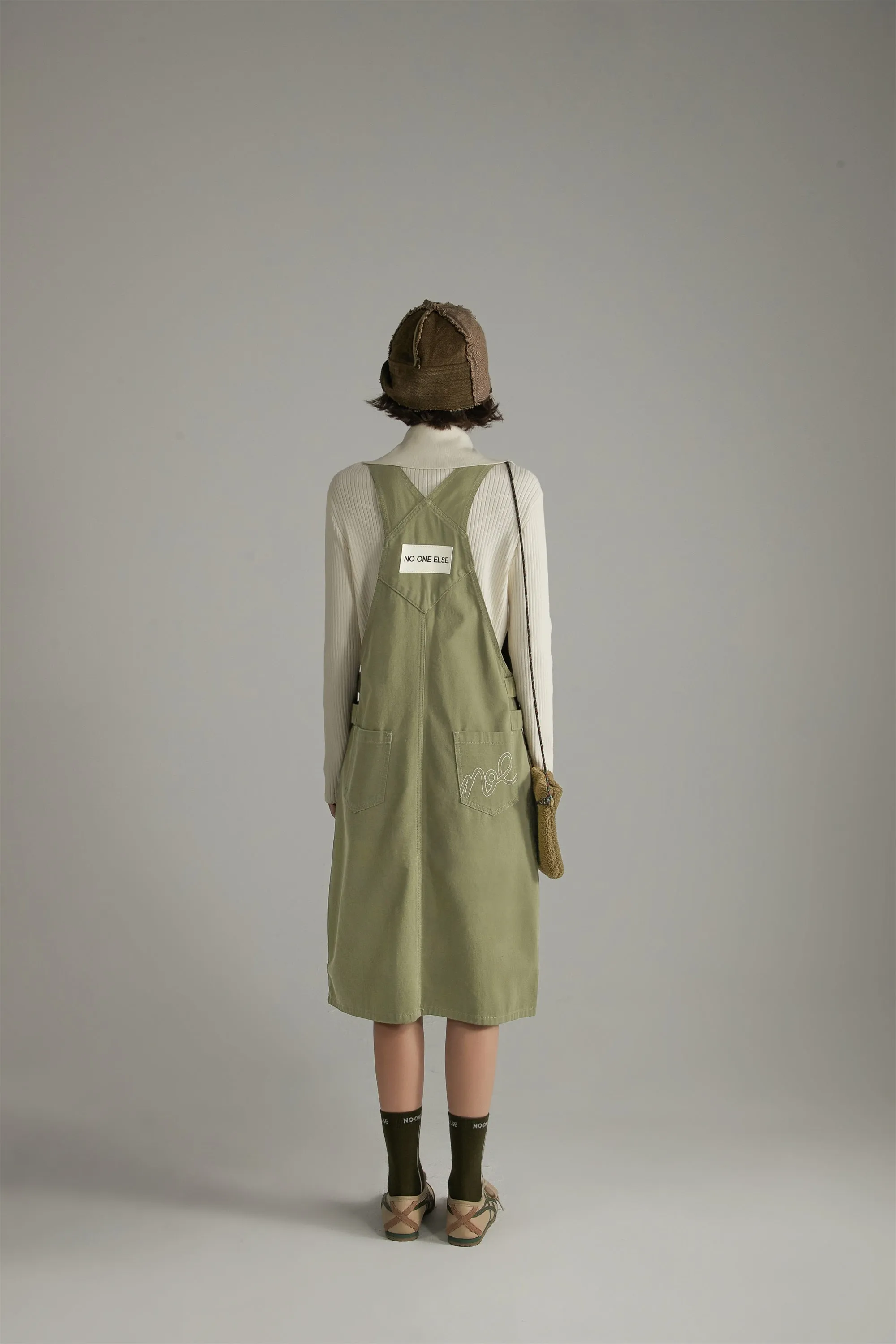 Logo Pocket Overall Dress