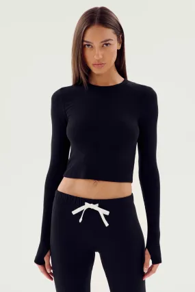 LOUISE RIB LONG SLEEVE CROP