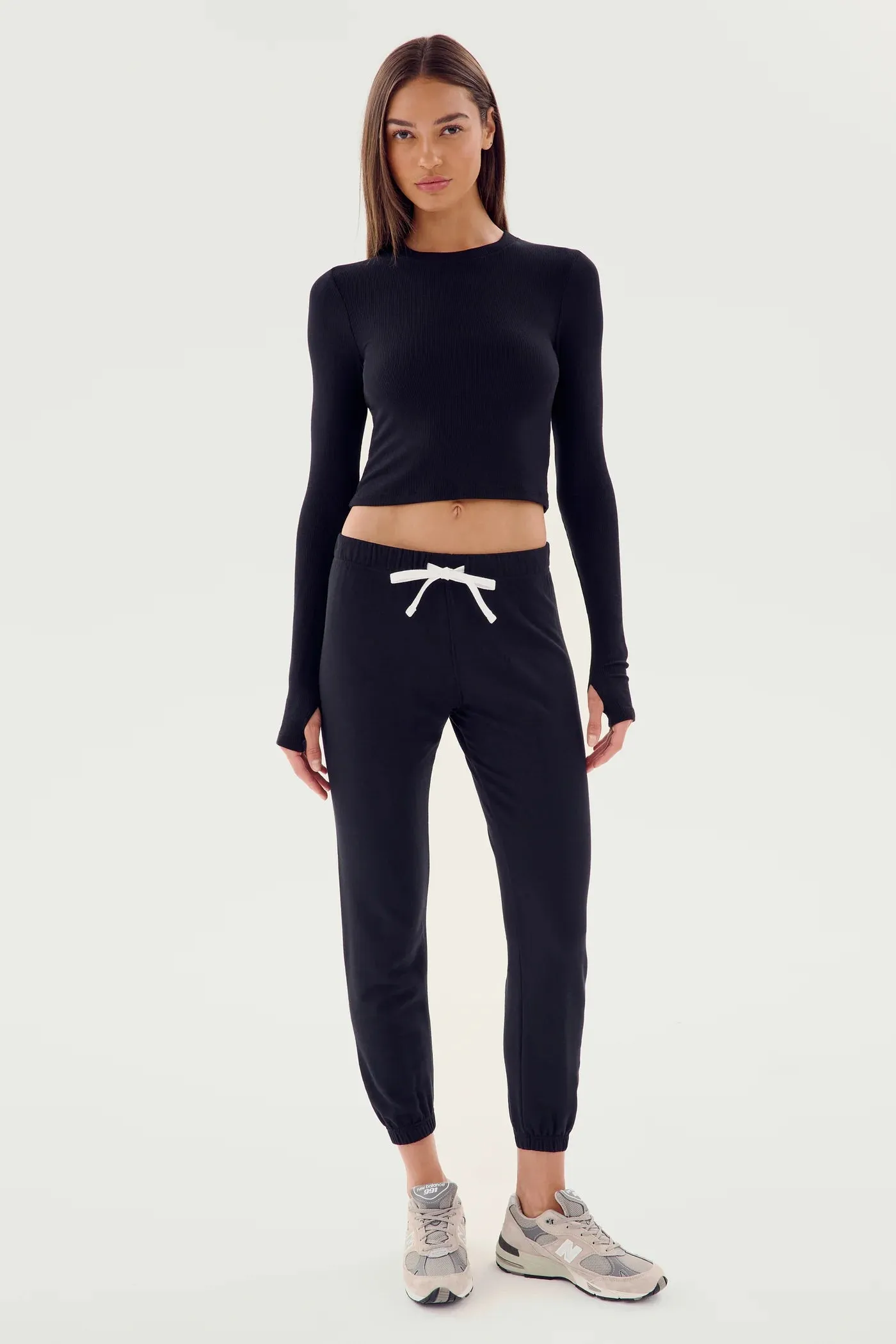 LOUISE RIB LONG SLEEVE CROP